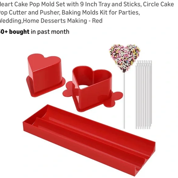 Red Heart Cake Pop Mold Set - Picture 5 of 5
